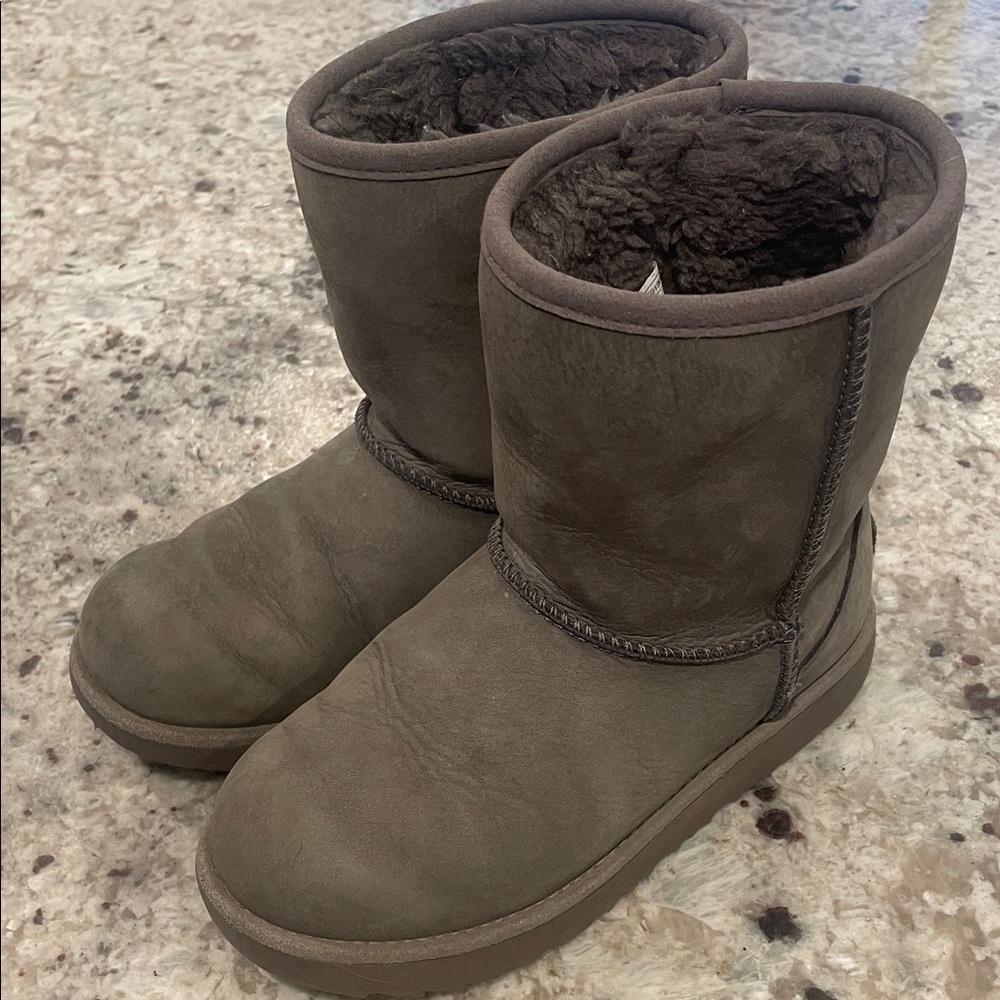 Waterproof Grey Ugg Shearling Boots